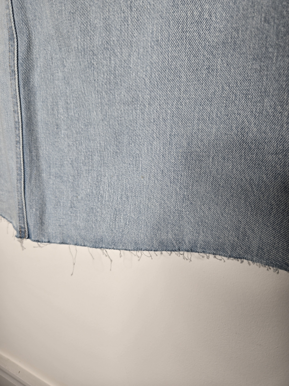 NWT Free People We The Free Suzy Denim Skirt Frayed Raw Hem Blue Sun Stoned 27 - Picture 15 of 16